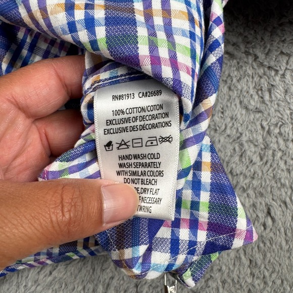 Robert Graham Paisley Cuff Mens Button Up Shirt Size 1XLT Tall Multicolor Stripe - Picture 6 of 8